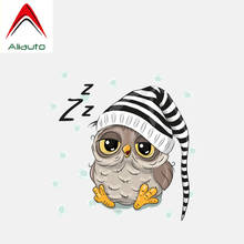 Aliauto Cartoon Car Sticker Lovely Owl with Hood Sleeping Auto Decoration PVC Decal for Hyundai Toyota Kia Audi ,13cm*13cm 2024 - buy cheap