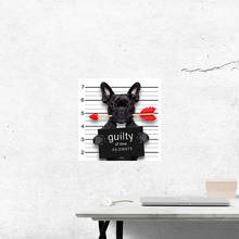 Three Ratels FTC-882 Cute Guilty of Love French Bull Boston Terrier Dog Wall Sticker Decal  Guitar Laptop  kitchen decoration 2024 - buy cheap