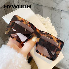 Óculos de sol vintage nywooh, óculos escuros quadrados grandes para mulheres, óculos uv400 de marca de luxo 2024 - compre barato