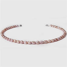 Collares de perlas naturales para mujer, elegante Collar de perlas auténticas de agua dulce púrpura, cadena de boda, joyería, regalo 2024 - compra barato