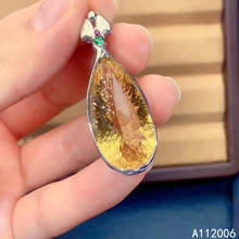 KJJEAXCMY fine jewelry 925 sterling silver inlaid citrine pendant luxury large gemstone female necklace 2024 - buy cheap