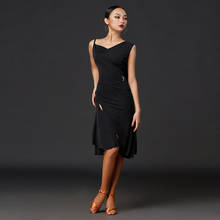 New Women's Latin Dance Dress Sexy Sling V-Neck Dress Professional Ballroom Dresses Female Stage Clothes With Chest Pad DWY4010 2024 - buy cheap