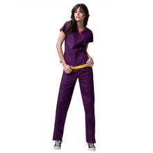Conjunto de uniformes de enfermeira, guarda-roupas de trabalho com manga curta para trabalho hospitalar feminino 2024 - compre barato