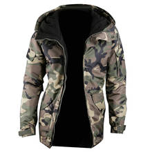 Fashion Winter Warm Men Jacket Coat Thicken  Camouflage Print Pocket Jacket Zipper Long Sleeve Coat For Men's Clothing 2024 - buy cheap