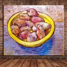 Arthyx patatas en un plato amarillo de Vicent Van Gogh Reproducción hecha A mano pintura al óleo sobre lienzo arte de pared para la decoración del hogar 2023 - compra barato