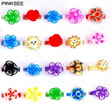 10Pcs Mixed Colorful Polymer Clay Flower Rings Children's Day Jewelry Princess Girls Kids Rings Fashion Party Jewellery Gift 2024 - buy cheap