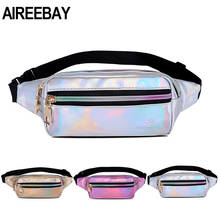 AIREEBAY Fashion Laser Waist Pack for Women Girls Hologram Fanny Packs Casual Money Belts Outdoors Travelling Bags 2024 - buy cheap