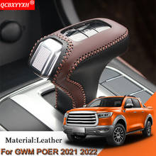 Car Styling DIY Car Automatic Transmission Shift Leather Case Cover Car Protection Accessories For Great Wall GWM POER 2021 2022 2024 - buy cheap