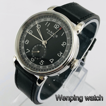 New Parnis 42mm GMT silver case black dial arab mark date window leather  strap mens top leisure automatic mechanical watch 2024 - buy cheap