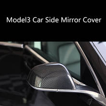 Tesla New Model3 Car Side Mirror Cover For  Model 3 2021 Accessories Mirror Cover ABS Carbon Fibre For  Model Three 2024 - buy cheap