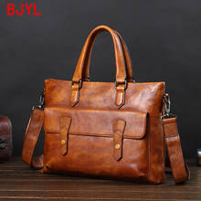 Leather Handbag Men's Bag Casual Shoulder Messenger Bag Business Briefcase Document Computer Bag Korean Fashion Leather Bags Men 2024 - buy cheap