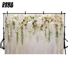 DAWNKNOW White Floral Photography Background Flower Wall Photographic Backdrops Couples Wedding Reception Photocall lv772 2024 - buy cheap