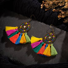 Luxury Ethnic Boho Colorful Cotton Tassel Dangle Drop Earrings for Women Female 2019 Wedding Charm Ornament Jewelry Accessories 2024 - buy cheap