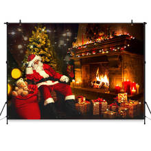 Backdrops for Photography Christmas Gifts Santa Claus Decoration for Photo Booth Background Fireplace Backdrop Printed Pictures 2024 - buy cheap