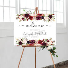 Custom Welcome Wedding Sign Floral Print Welcome To Our Wedding Rustic Welcome Sign Wedding Printable Stand not Included LW701 2024 - buy cheap