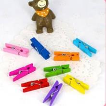20pcs Colorful Wooden Clothespin Clips Office Party Decoration Accessories Photo Hanging Pegs Sock Clip 35mm DIY WD0036 2024 - buy cheap