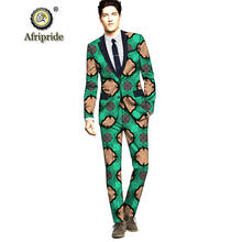 2019 Men`s Suit 2 Piece Classic Fit African Print Jacket Blazer & Pleated Pants Set Dashiki Outfit AFRIPRIDE S1916014 2024 - buy cheap