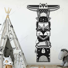 Tribal Totems Forest Animal Wall Stickers Vinyl Home Decor For Kids Room Children Bedroom Nursery Decals Cartoon Wallpaper 4173 2024 - compre barato