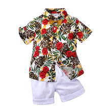 Summer Boys Tops Short Pants 2 Pieces Suits Set Beach Children's Clothing Print Baby Shirts Kids Shorts 2024 - buy cheap