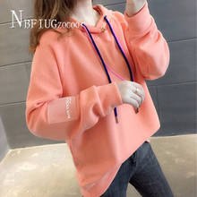 2020 Spring Autumn Korean Loose Hooded Women Sweatshirts Drawstring Female Sweatshirt Tops 2024 - buy cheap