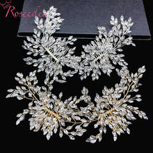 Trendy Gold Silver Color Rhinestone Wedding Hair Comb Hair Accessories Bridal Headpiece Hair Ornaments Tiara RE3403 2024 - buy cheap
