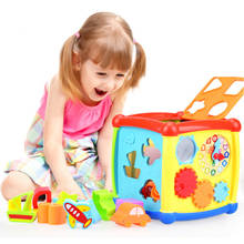 Multifunctional Musical Toys Toddler Baby Box Music Activity Cube Gear Clock Geometric Blocks Sorting Educational Toys 2024 - buy cheap