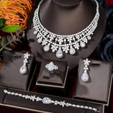 GODKI-Conjunto de collar de circonia cúbica nigeriana para mujer, conjunto de joyería de fiesta, cristal africano, CZ, boda, 4 Uds. 2024 - compra barato