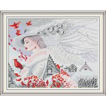 Joy Sunday Cross Stitch Toolbox Printing Beauty and Birds 14CT 11CT Stamped Counting Art Hand Embroidery Sewing Kits Craft Gifts 2024 - buy cheap