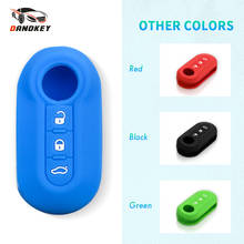 DANDKEY 20x Silicone Car Key Cover CASE Fit for FIAT 500 Panda Punto Flip Folding Remote KEY CASE FOR CAR 3 Buttons No Logo 2024 - buy cheap