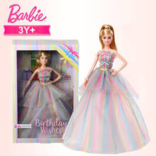 New Style Original Barbie Birthday Wishes Classic Collectible Doll Social Birthday Gift Children Girl Princess Toy GHT42 2024 - buy cheap