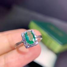 Anillo de compromiso de piedras preciosas de Esmeralda verde natural para mujer, joyería de plata 2021 auténtica, anillo de compromiso con certificado de Gema natural, buen regalo 925 2024 - compra barato