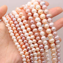 Fine 100% Natural Freshwater Pearl Irregular Round Beads for Jewelry Making DIY Elegant Bracelet Necklace Accessories Gift 14'' 2024 - buy cheap