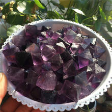 Piedra púrpura de fluorita octaedro, cristales de cuarzo curativos, piedras preciosas de Reiki, Feng Shui, decoración del hogar 2024 - compra barato