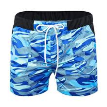 Men's Swimming Trunks Summer Swimming Fitness Shorts Casual Camouflage Swimming Trunks Drawstring Beach Shorts Briefs Swimwear 2024 - buy cheap
