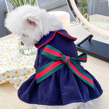 Ropa de perro PETCIRCLE, vestido con lazo de estilo estudiante para perro pequeño, cachorro, gato, Primavera Verano, disfraz fresco para mascotas, falda 2024 - compra barato
