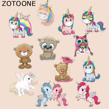 ZOTOONE Cartoon Unicorn Patches Bear Cat Stickers Iron on Transfers for Clothes T-shirt Heat Transfer Accessory Appliques G 2024 - buy cheap