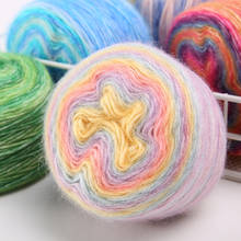 100 g/lote Segmento de arco iris teñido suave pastel hilo de algodón hilo de lana tejido a mano bufanda suéter lana DIY Crochet chal Manta 2024 - compra barato