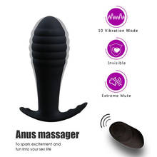 Vibrador com controle remoto para casal, plugue anal de 10 velocidades com controle sem fio, brinquedo sexual, massageador de próstata anal para casal 2024 - compre barato