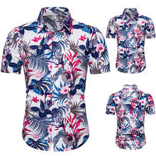 2020 Mens Hawaiian Shirt Short Sleeve Cotton Men Shirts Casual Slim Fit Beach Flower Shirt Chemise Homme camisa masculina 3XL 2024 - buy cheap