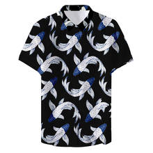 Уличная Гавайская Мода тонкий кнопка воротник Мужская 5xl Повседневная рубашка 2024 - купить недорого