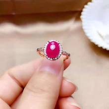 Natural Ruby Ellipse Pattern Ring Real 925 Silver Fine Fashion Charming Wedding Jewelry for Women Free Shipping【FS Jewelry】 2024 - buy cheap