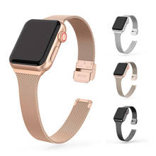 Slim Watch Band for Apple Watch SE 6/5/4 40MM 44MM Metal Bracelet Loop Strap for iWatch Series 3/2/1 38MM 40MM Wrist Watchband 2024 - buy cheap