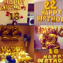 Balão laminado de hélio 35cm, para decoração de festa, bola de feliz 18 aniversário, globos 7zsh051 2024 - compre barato