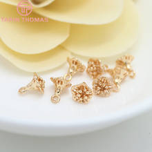 (1461)10PCS 7x8MM 24K Champagne Gold Color Plated Brass Small Lotus Charms High Quality Diy Jewelry Accessories 2024 - buy cheap