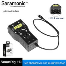 Микрофон Saramonic SmartRig + Di XLR и гитарный интерфейс 6,3 мм с сертифицированным MFi разъемом Lightning для iPhone 7 7s 8 X 2024 - купить недорого