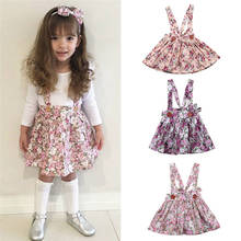 Fashion Kids Girls Dress Floral Bib Strap Sundress Sleeveless Tutu Dresses Baby Girl Clothes Party Dress 2024 - buy cheap