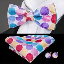 Colorful Bowtie for Men Bow Tie Set for Wedding Floral Dots Bows Handky Cufflinks Pre-Tied Bowtie Adjustable Necktie Barry.Wang 2024 - buy cheap