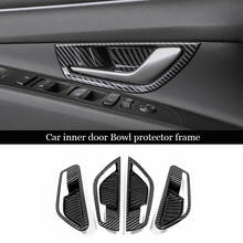 ABS Carbon fiber For Hyundai Elantra CN7 Accessories 2020 2021 Car inner door Bowl protector frame Cover Trim Sticker Styling 2024 - buy cheap