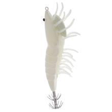 Señuelos de Pesca de calamar Artificial, anzuelos de madera blanca, cebo duro de Camarón, manga de pez/calamar/pulpo/Sepia, 11cm, 3,5g, 1 unidad 2024 - compra barato