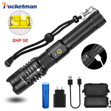 POCKETMAN 50000 lumens Flashlight xhp50.2 most powerful flashlight 18650 usb torch xhp50 lantern 18650 hunting lamp hand light 2024 - compre barato